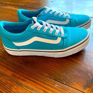 Kids turquoise teal vans size 4 barely worn GUC
